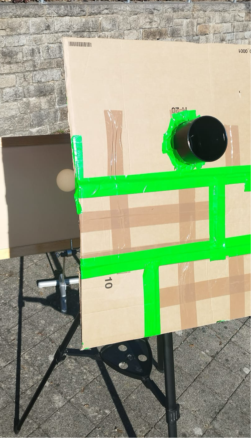 Aufbau des Setups auf dem Schulhof